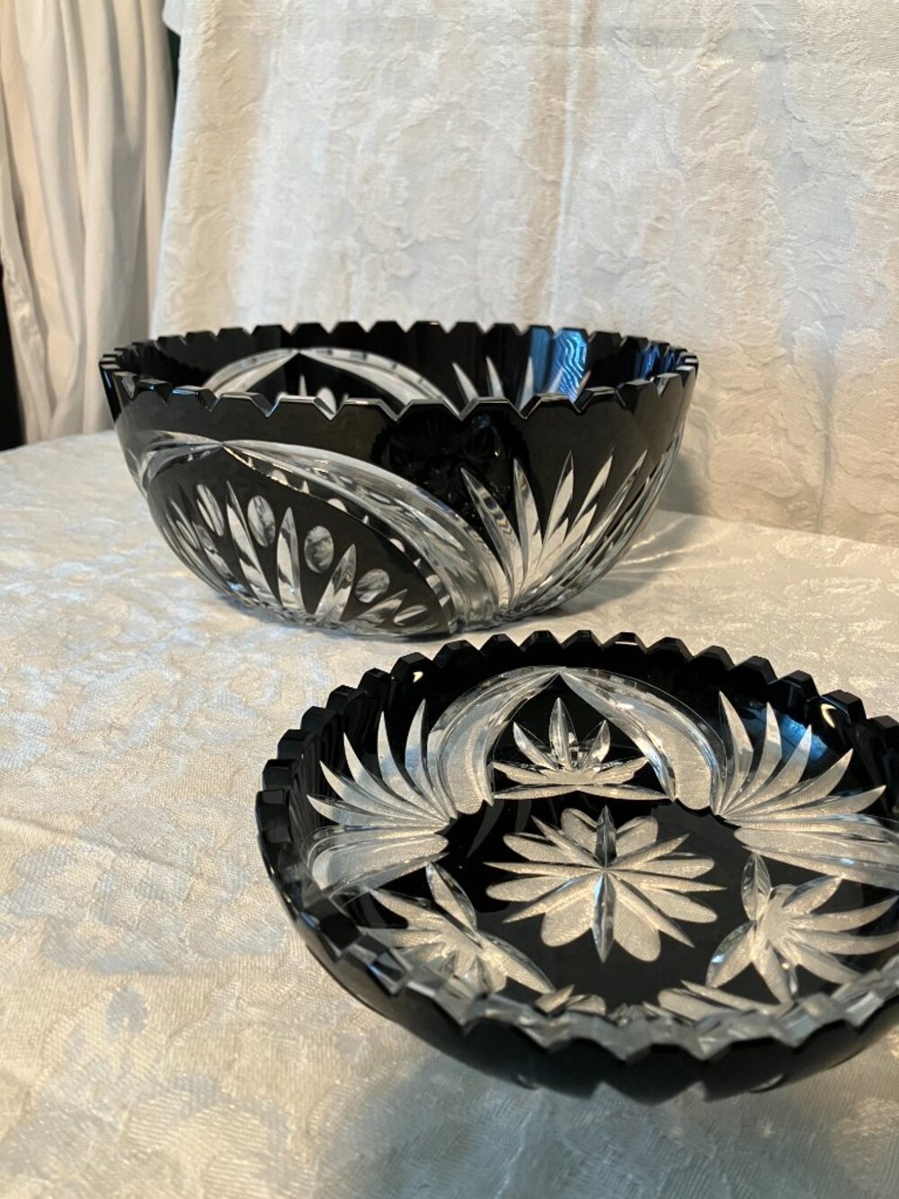 lead crystal bowl and dish